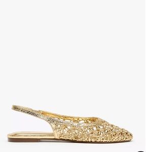 Zara Gold Metallic Braided Flats